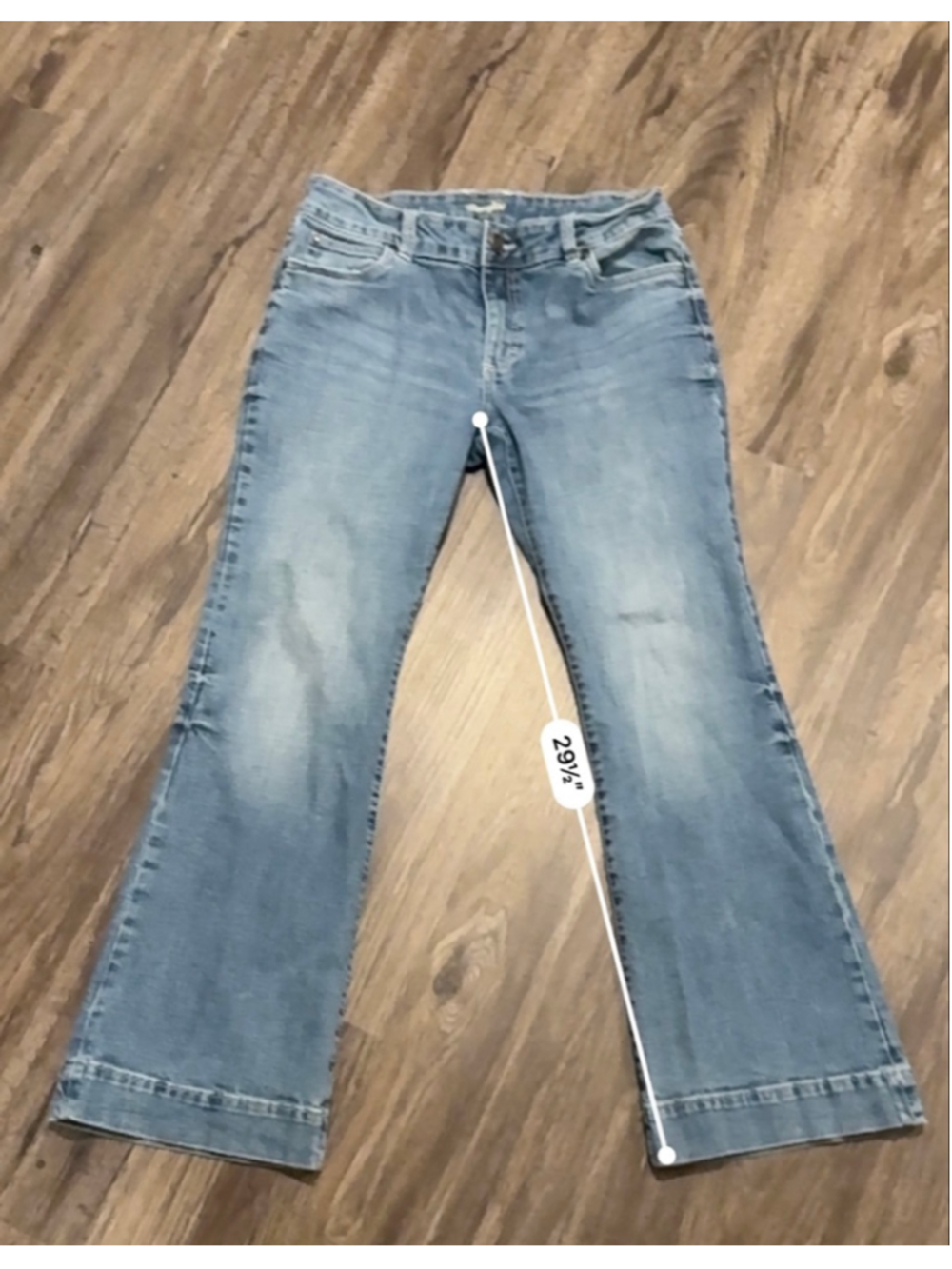 Wrangler Women’s Bootcut Jeans Sz 13x32 Blue Medium Wash Stretch Denim Low Rise - Picture 9 of 9